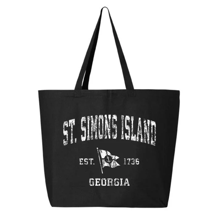 St. Simons Island Ga Vintage Nautical Boat Anchor Flag 25L Jumbo Tote