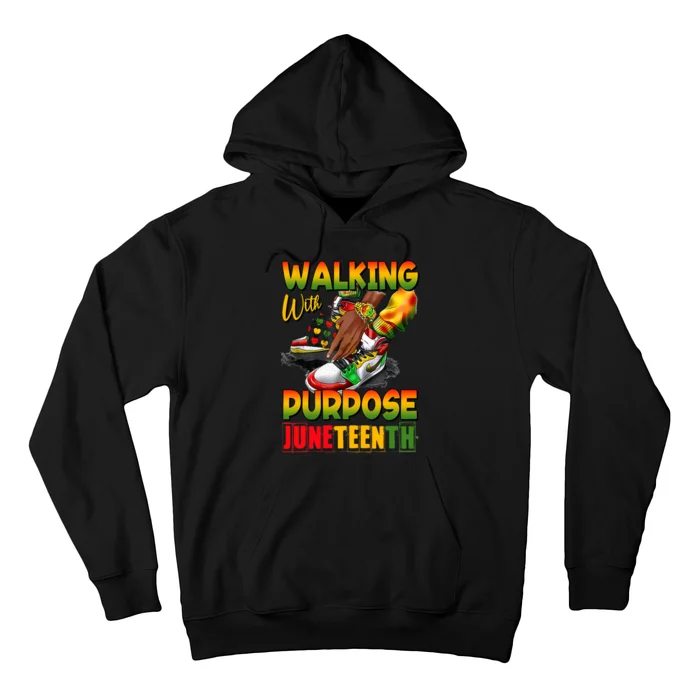 Shoes Steppin Into Juneteenth Walking With Purpose Hoodie