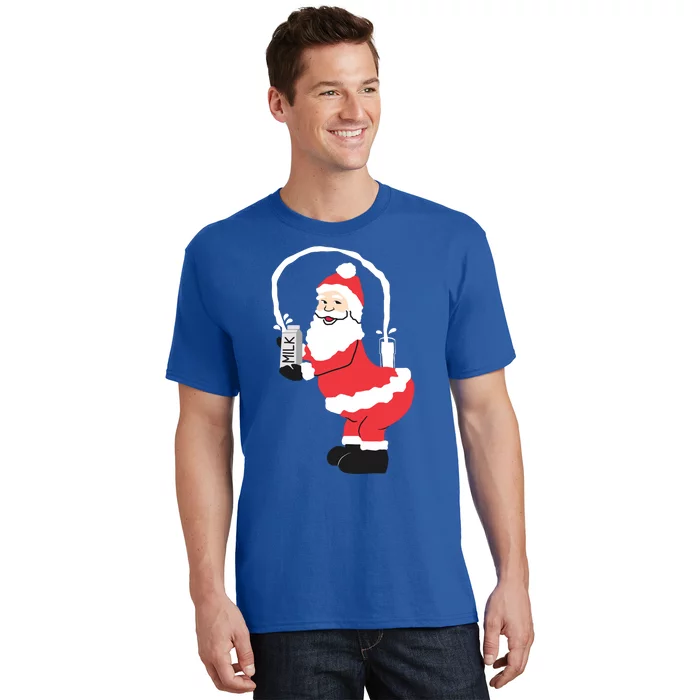 Sexy Santa Internet Great Gift Santa Squirting Milk Design T-Shirt