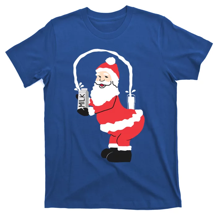 Sexy Santa Internet Great Gift Santa Squirting Milk Design T-Shirt