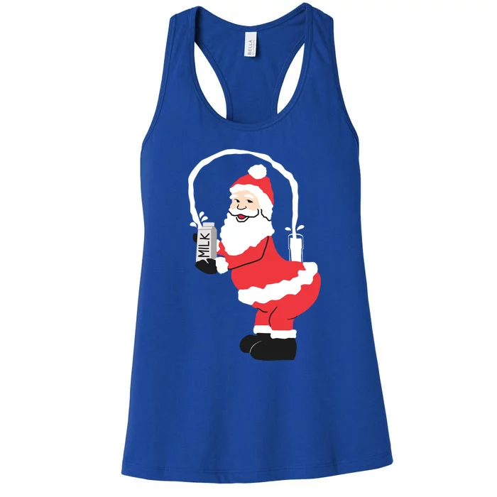 Sexy Santa Internet Great Gift Santa Squirting Milk Design Women's Racerback Tank