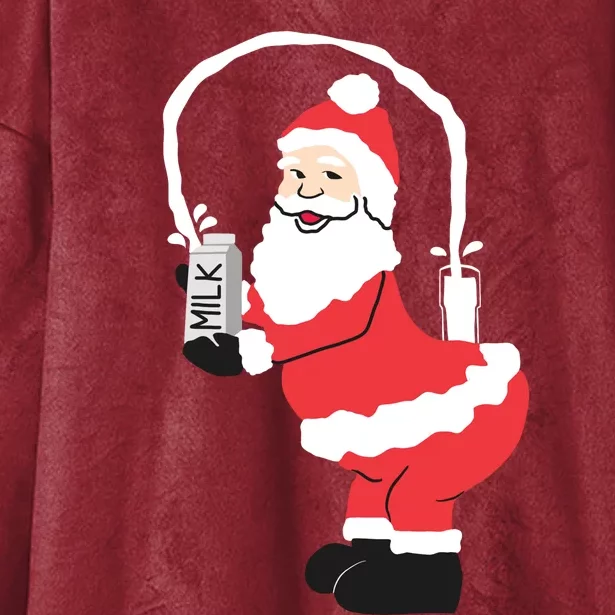 Sexy Santa Internet Great Gift Santa Squirting Milk Design Hooded Wearable Blanket