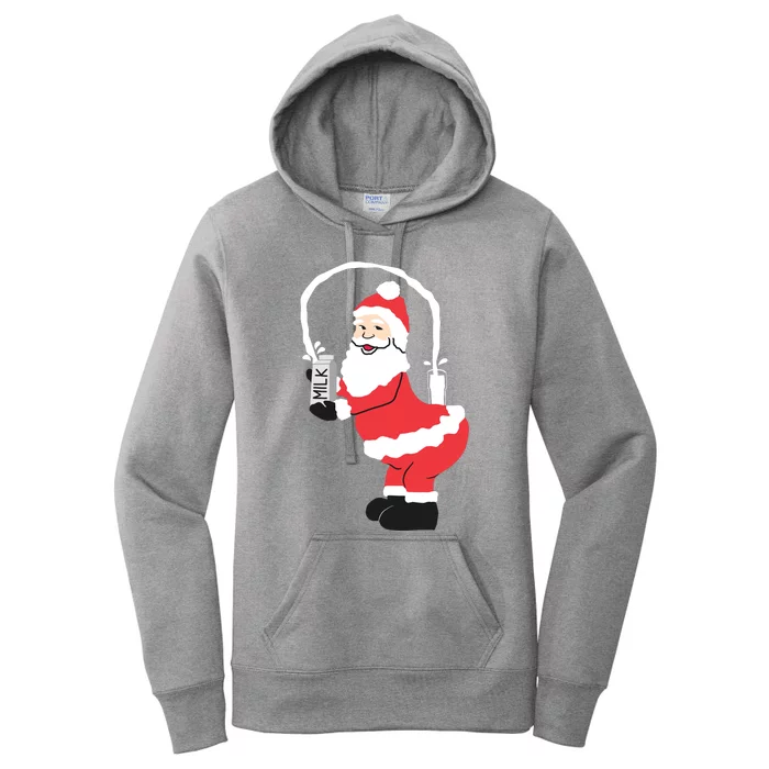 Sexy Santa Internet Great Gift Santa Squirting Milk Design Women's Pullover Hoodie