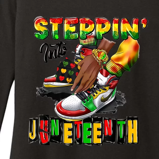 Shoes Steppin' Into Juneteenth Like My Ancestors Womens CVC Long Sleeve Shirt