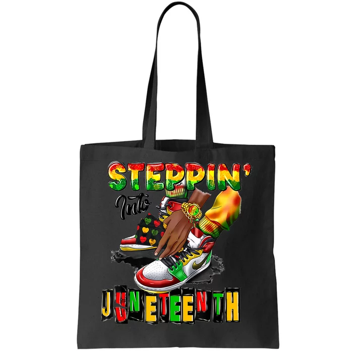 Shoes Steppin' Into Juneteenth Like My Ancestors Tote Bag