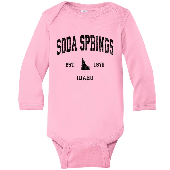 Soda Springs Idaho Id Vintage Athletic Sports Baby Long Sleeve Bodysuit