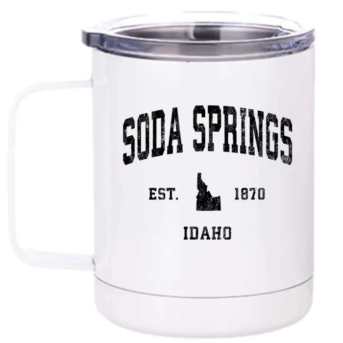 Soda Springs Idaho Id Vintage Athletic Sports Front & Back 12oz Stainless Steel Tumbler Cup