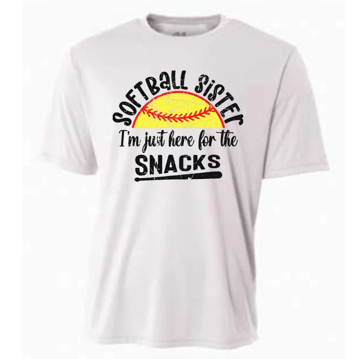 Softball Sister IM Just Here For The Snacks Funny Softball Cooling Performance Crew T-Shirt