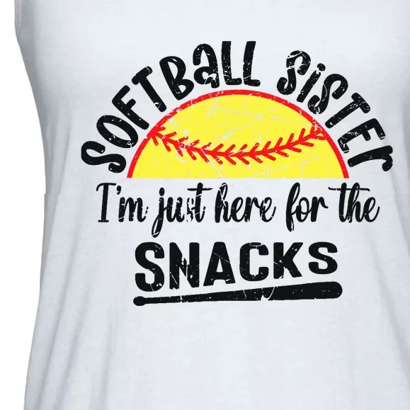 Softball Sister IM Just Here For The Snacks Funny Softball Ladies Essential Flowy Tank