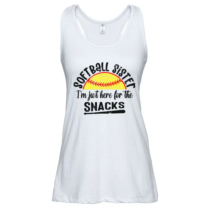 Softball Sister IM Just Here For The Snacks Funny Softball Ladies Essential Flowy Tank