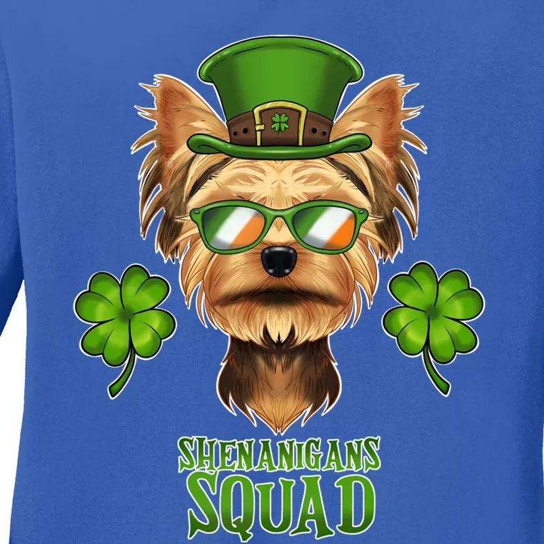 Shenanigans Squad I St Patricks Day Yorkshire Terrier Cool Gift Ladies Long Sleeve Shirt