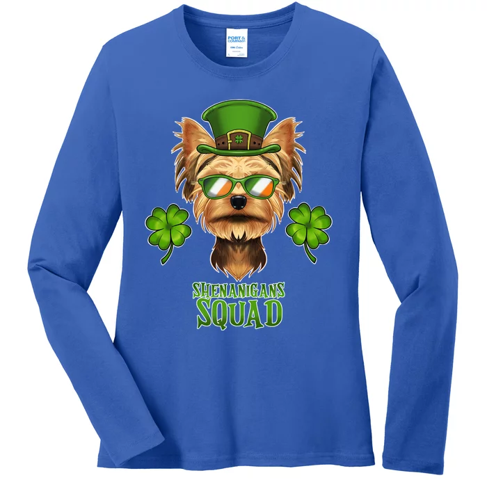 Shenanigans Squad I St Patricks Day Yorkshire Terrier Cool Gift Ladies Long Sleeve Shirt