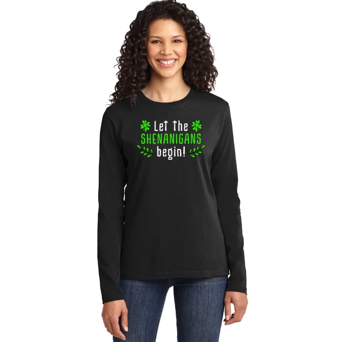 Shenanigans Saint Irish Pats St Patrick's Day Costume Ladies Long Sleeve Shirt