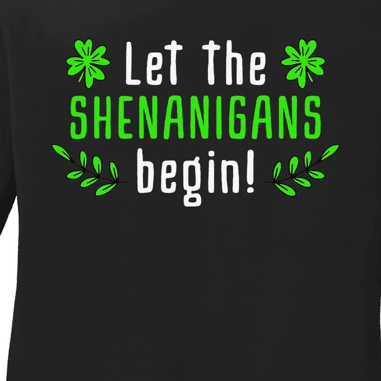 Shenanigans Saint Irish Pats St Patrick's Day Costume Ladies Long Sleeve Shirt