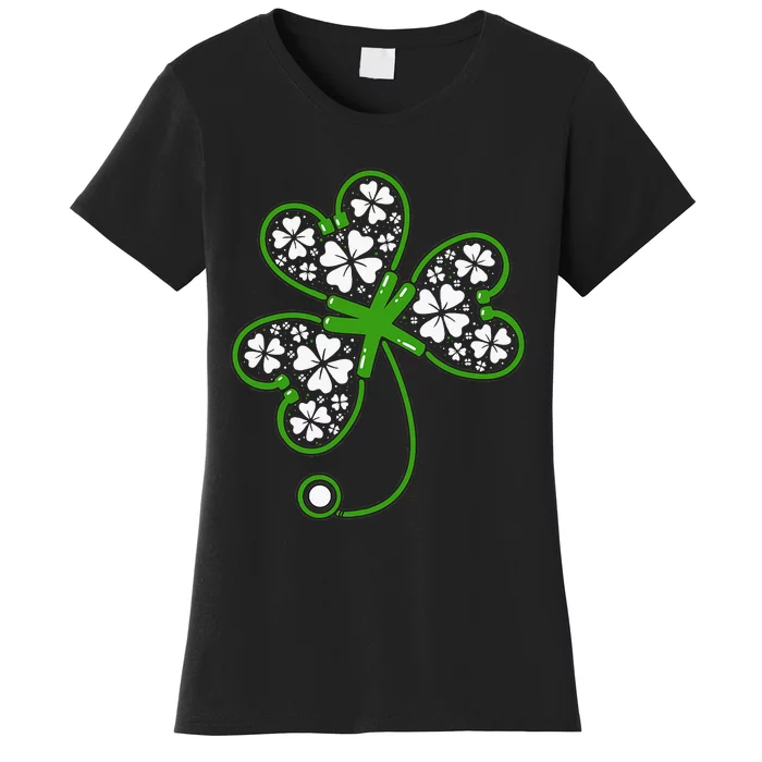 Shamrock Stethoscope Irish Nurse St Patricks Day Lucky Women's T-Shirt