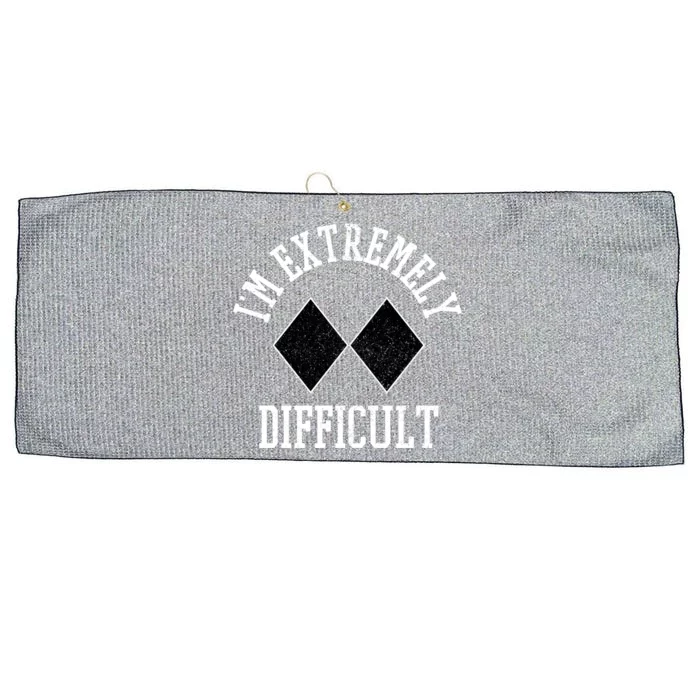 Ski Snowboard Im Extremely Difficult Diamond Sign Funny Meaningful Gift Large Microfiber Waffle Golf Towel