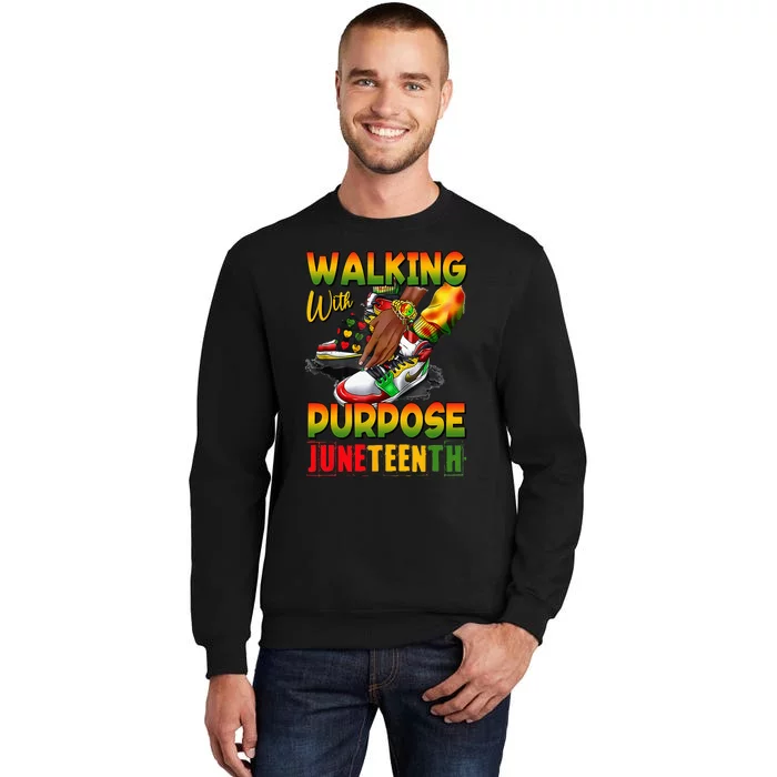 Shoes Steppin' Into Juneteenth Walking With Purpose Sweatshirt