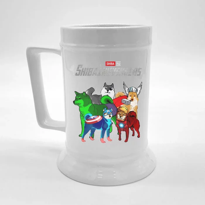 Shibainuvengers Shiba Inu Dog Mothers Day Front & Back Beer Stein