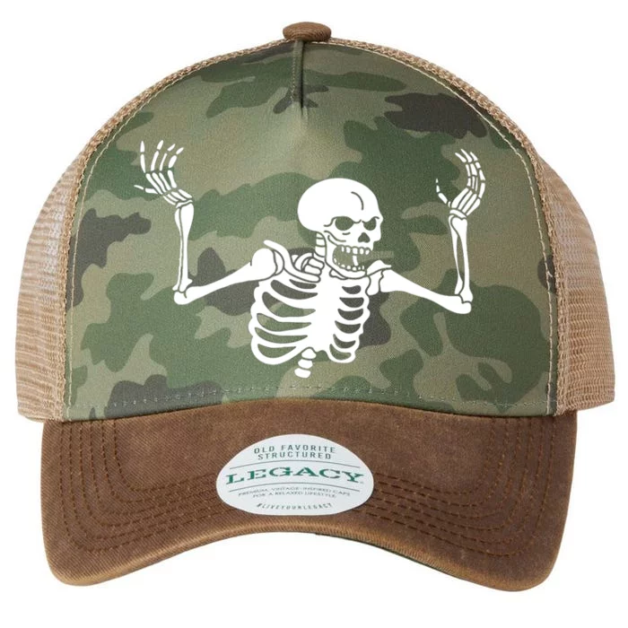 Spooking Spooktober Intensifies Skeleton Spooky Meme Gift Legacy Tie Dye Trucker Hat