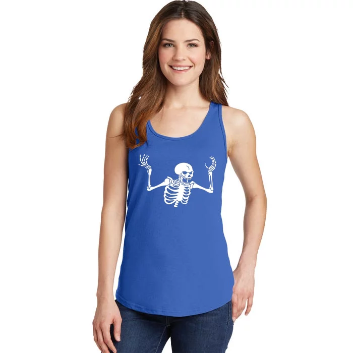 Spooking Spooktober Intensifies Skeleton Spooky Meme Gift Ladies Essential Tank