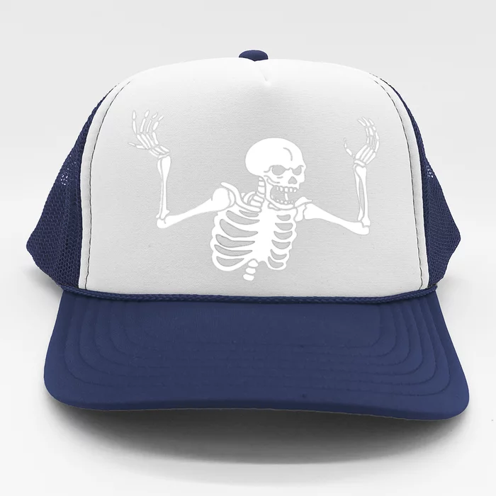 Spooking Spooktober Intensifies Skeleton Spooky Meme Gift Trucker Hat