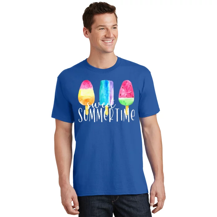 Sweet Summertime Ice Cream Family Vacation Popsicle Beach T-Shirt