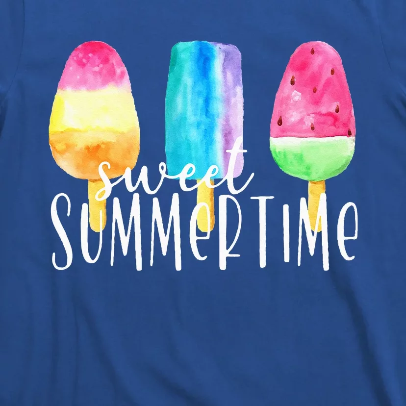 Sweet Summertime Ice Cream Family Vacation Popsicle Beach T-Shirt