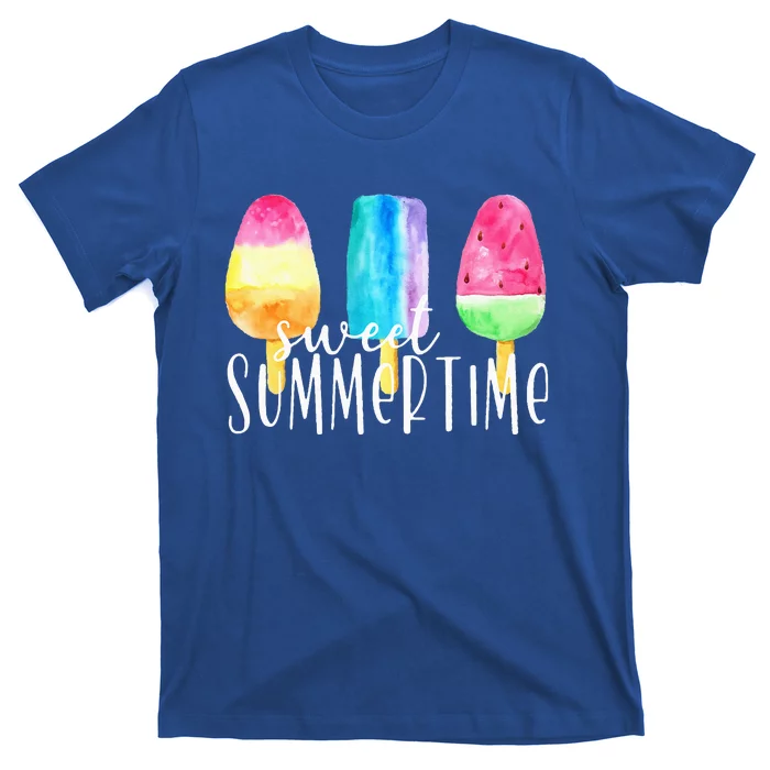 Sweet Summertime Ice Cream Family Vacation Popsicle Beach T-Shirt