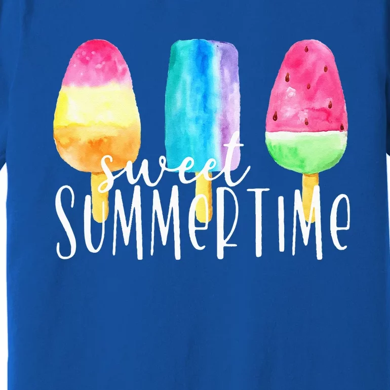 Sweet Summertime Ice Cream Family Vacation Popsicle Beach Premium T-Shirt