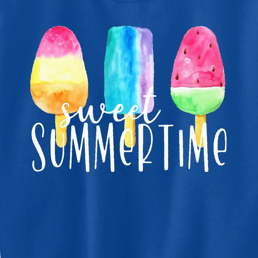 Sweet Summertime Ice Cream Family Vacation Popsicle Beach Kids Sweatshirt