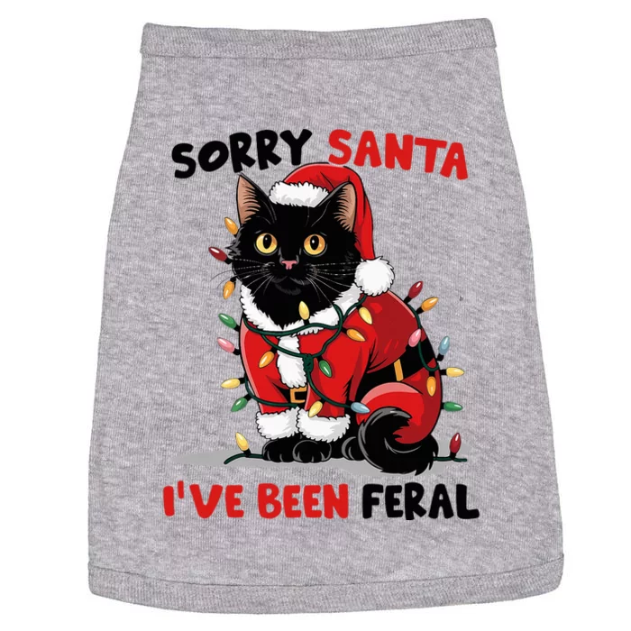 Sorry Santa IVe Been Feral Black Cat Christmas Funny Doggie Tank