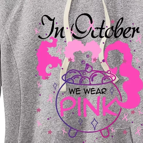 Sanderson Sisters In October We Wear Breast Cancer Awareness Witch Women's Fleece Hoodie