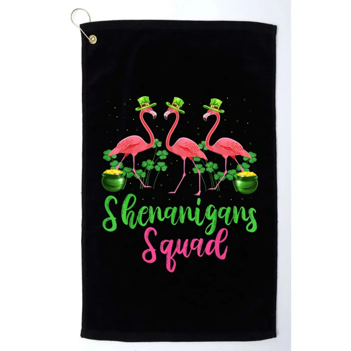 Shenanigan Squad Irish Flamingo Leprechaun St Patrick's Day Platinum Collection Golf Towel