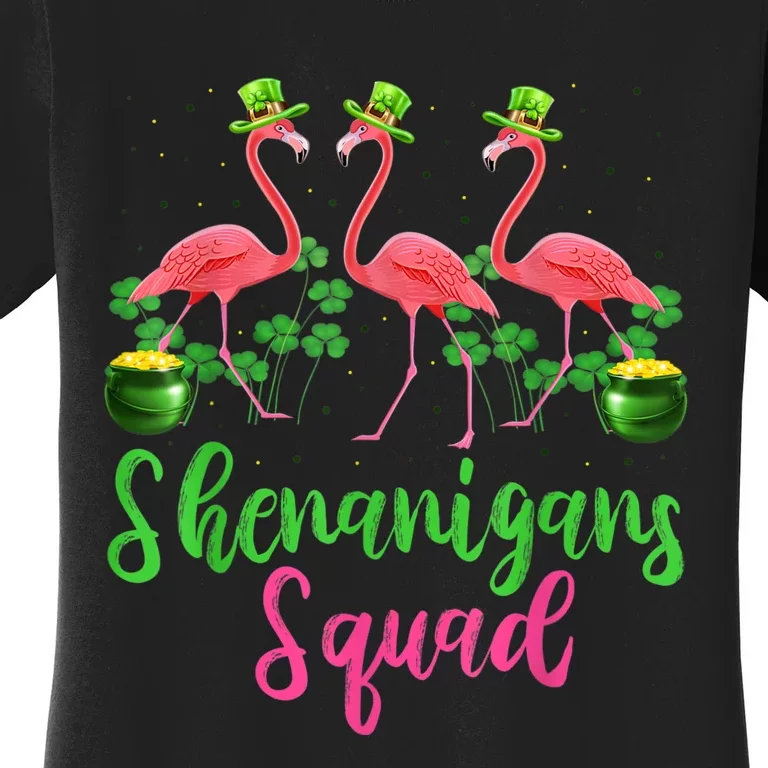 Shenanigan Squad Irish Flamingo Leprechaun St Patrick's Day Women's T-Shirt