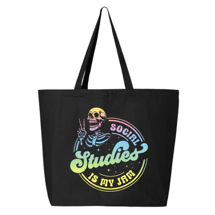 Social Studies Is My Jam Skeleton History Teacher Costume 25L Jumbo Tote