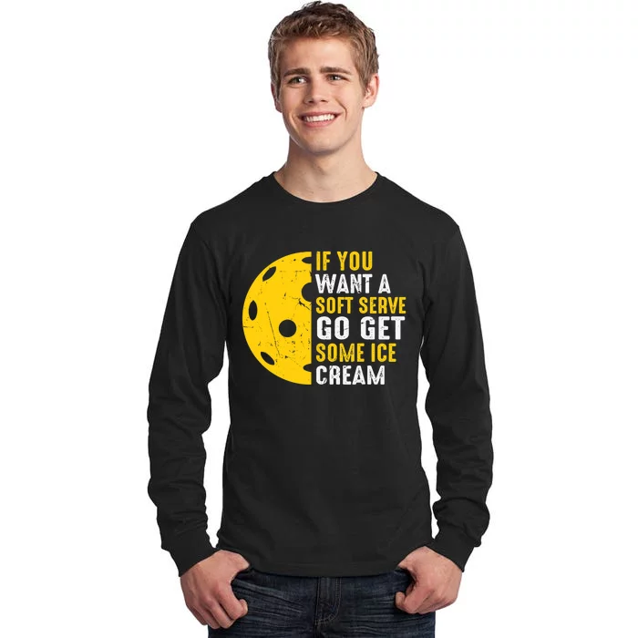 Soft Serve Ice Cream Paddleball Sports Pickleball Player Tall Long Sleeve T-Shirt