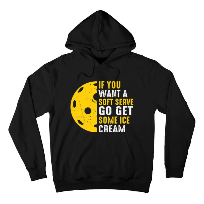 Soft Serve Ice Cream Paddleball Sports Pickleball Player Tall Hoodie