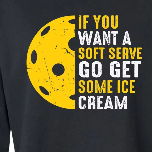 Soft Serve Ice Cream Paddleball Sports Pickleball Player Cropped Pullover Crew