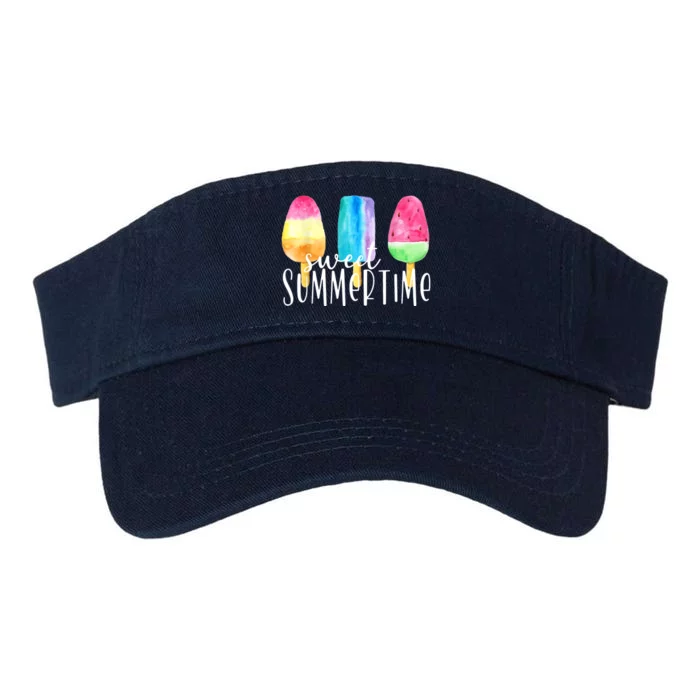 Sweet Summertime Ice Cream Family Vacation Popsicle Beach Valucap Bio-Washed Visor