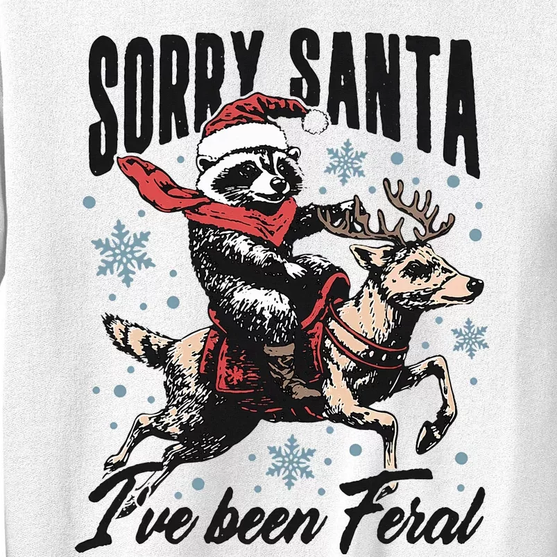 Sorry Santa I’Ve Been Feral Raccoon Riding Horse Sweatshirt