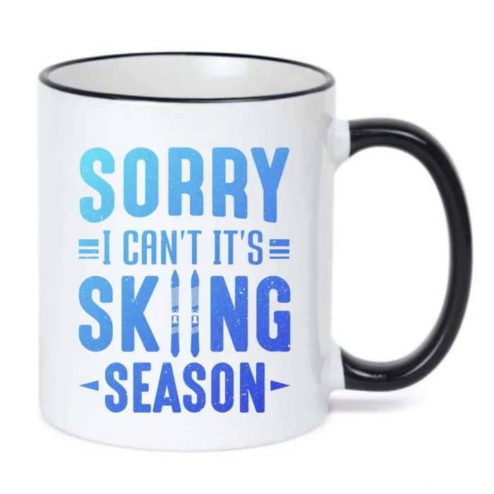 Skiier Sorry I Cant It Is Skiing Season Winter Ski Gift Black Color Changing Mug