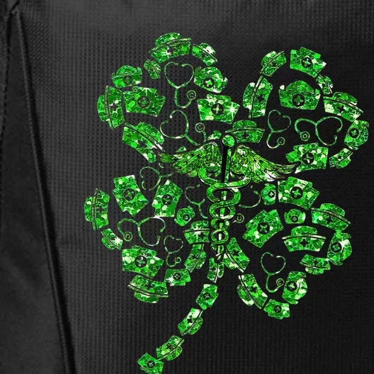 Shamrock Stethoscope Irish Nurse St Patricks Day Lucky City Backpack