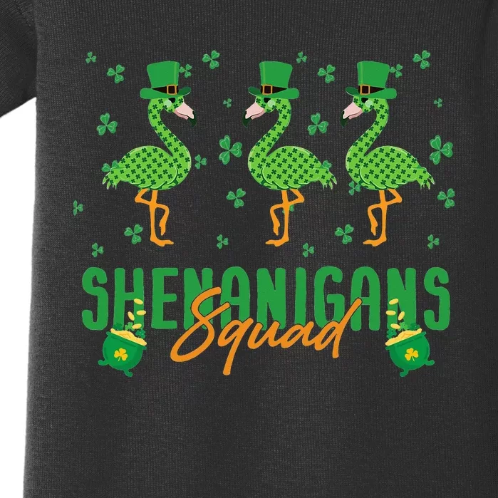 Shenanigan Squad Irish Flamingo Leprechaun St Patrick's Day Baby Bodysuit