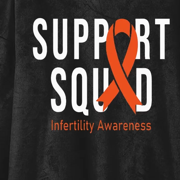 Support Squad Infertility Awareness Orange Ribbon Month Hooded Wearable Blanket