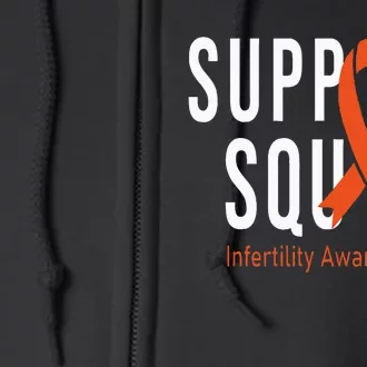 Support Squad Infertility Awareness Orange Ribbon Month Full Zip Hoodie