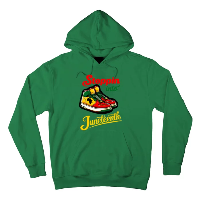 Shoes Steppin Into Juneteenth African American Hoodie