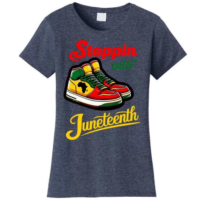 Shoes Steppin Into Juneteenth African American Women's T-Shirt