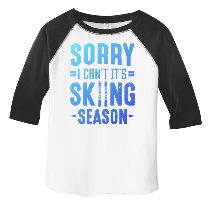 Skiier Sorry I Cant It Is Skiing Season Winter Ski Meaningful Gift Toddler Fine Jersey T-Shirt