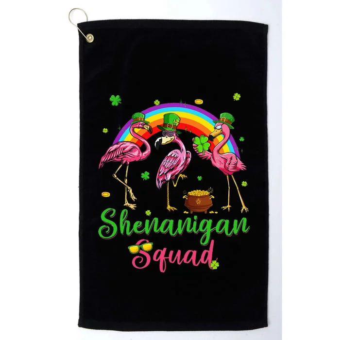 Shenanigan Squad Irish Flamingo Leprechaun St Patrick's Day Platinum Collection Golf Towel