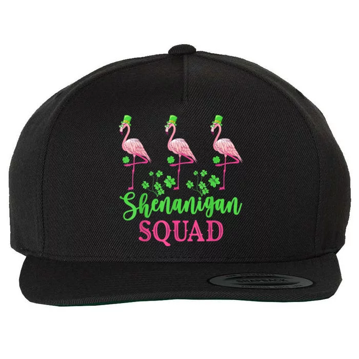 Shenanigan Squad Irish Flamingo Leprechaun St Patrick's Day Wool Snapback Cap